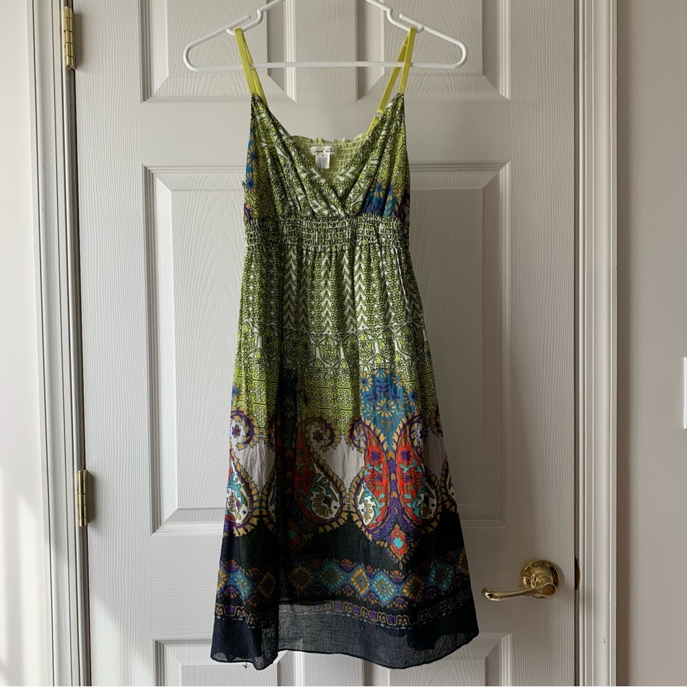 Derek Heart green & white sundress size small